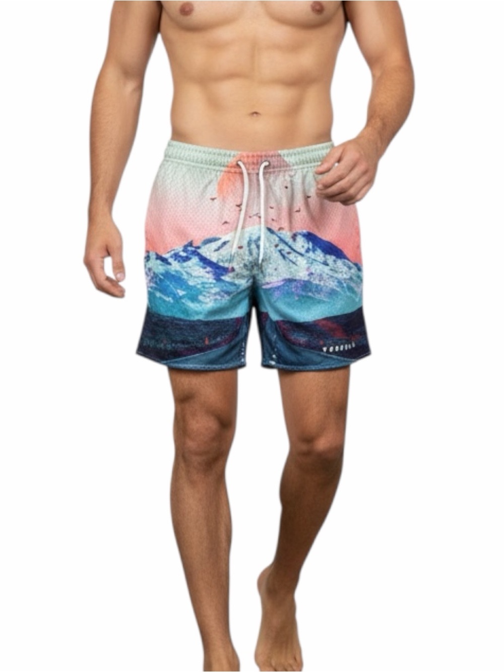 YoungLA Men's 150 After Party Shorts M Mystic Mountains Mesh 4" Inseam Athletic
